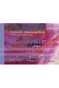 Notenheft Din A5 quer  - 32 Seiten, 16 Blatt, 6 Systeme, (Serie: Schott-Komponisten-Karte)