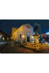 1096398 Taormina – Dorfplatz mit Springbrunnen vom Motorsoli