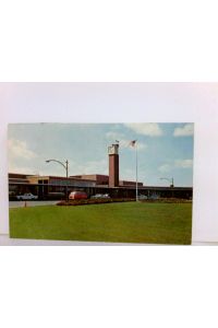 AK Country of Monroe Airport, Rochester, New York. Passenger Terminal andAdministration Building. Gebäudeansicht, Autos, Turm mit Uhr