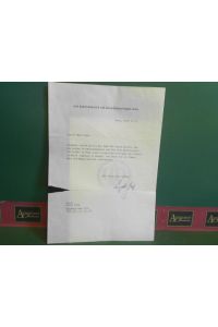 Dankschreiben des Bürgermeister der Bundeshauptstadt Wien Leopold Gratz - eigenh. signiert.