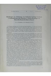 Mitteilungen zur Verbreitung von Orobanche bartlingii Grisebach (=Orobanche libanotidis Ruprecht, O. alsatica Kirschleger var. libanotidis (Ruprecht) Beck) in Bayern