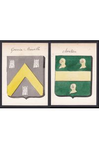 Grossin de Bouville / chretien - Grossin de Bouville Chrétien Frankreich France Wappen Adel coat of arms heraldry Heraldik Aquarell watercolor