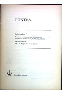 Pontes - Ergänzungsheft. Verzeichnis der Textausgaben zu den Haupttexten, Haupttexte zu den Themen III, IV, VIII, XIII, XIX, XX