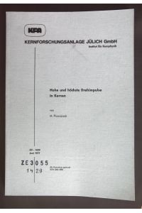 Hohe und höchste Drehimpulse in Kernen.   - Kernforschungsanlage Jülich: Nr. 1429.