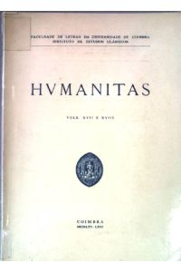 Humanitas, volumes XVII e XVIII.   - Estudos clássicos.