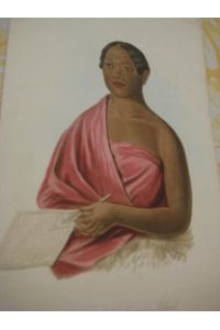 Orig. Farblithographie Woman of the Samoan Islands 1855  - Dr. Pichard's Natural History of Man