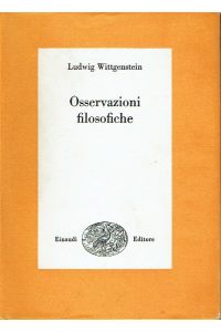 Osservazioni filosofiche Einaudi  - Introduzione e traduzione di Marino Rosso