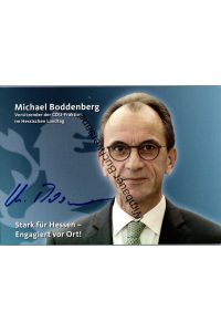 Original Autogramm Michael Boddenberg Finanzminister Hessen /// Autogramm Autograph signiert signed signee