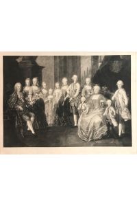 Kunstdruck: Kaiser Franz I. und Maria Theresia, umgeben von ihren Kindern