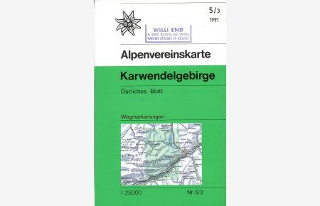 Alpenvereinskarte Karwendelgebirge - Östliches Blatt - Blatt Nr. 5/3 (Wegmarkierung)