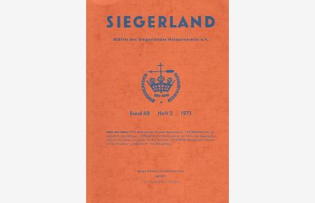 Bibliographie Prof. Dr. Albrecht Kippenberger. Band 48 / Heft 2. ( geboren 19. Dezember 1890 in Siegen). Zum 80. Geburtstag zusammengestellt von Hans Rudi Vitt.