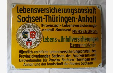Versicherungsschild Lebensversicherungsanstalt Sachsen-Thüringen-Anhalt (142588)