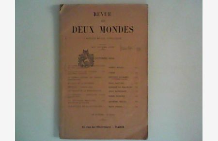 Revue des Deux Mondes Octobre 1939.