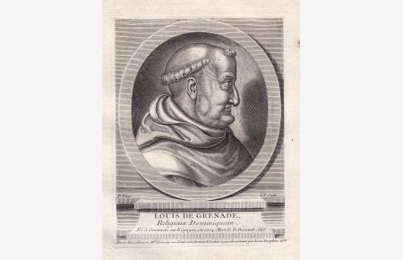 Louis de Grenade - Fray Luis de Granada (1504-1588) mystic Mystiker Dominican friar escitor dominico espanol Portrait engraving