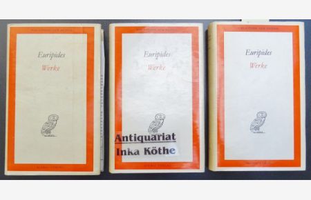 Euripides : in 3 Drei Bänden -  - aus dem Griechichen übertragen von Dietrich Ebener / Bibliothek der Antike : Griechische Reihe -