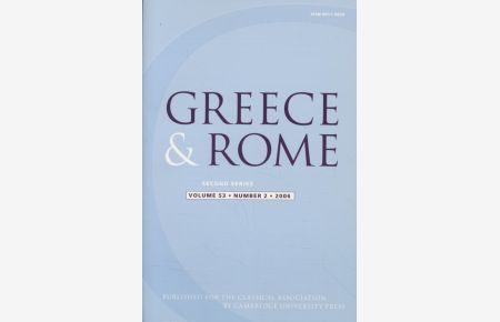 Greece & Rome, Vol. 53, No. 2.   - Second Series.