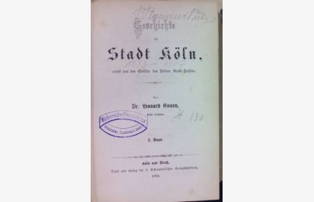 Geschichte der Stadt Köln, meist aus den Quellen des Kölner Stadt-Archivs, 3. Bd.