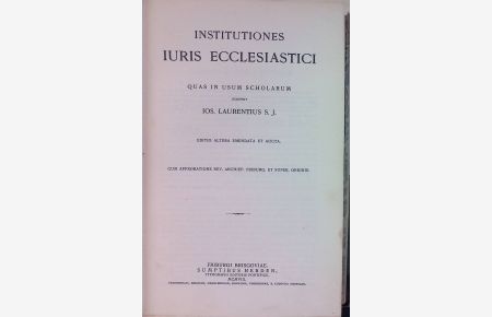 Institutiones Iuris Ecclesiastici quas in usum Scholarum;