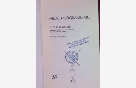 Microprogramming.