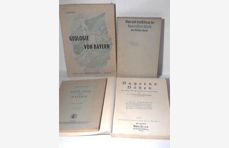 Sammlung von 4 Bänden über Geologie in Bayern