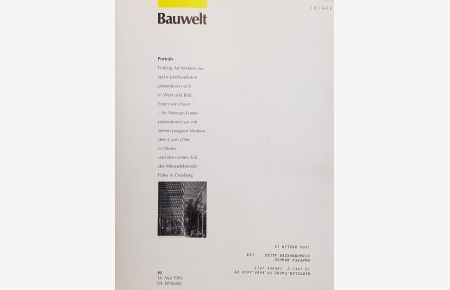Bauwelt 19/1993: Porträts: Das Carre d'Art, Nimes. Bausteine des Mikroelektronikparks, Duisburg. Besuch im Büro Foster. Architektenporträts.