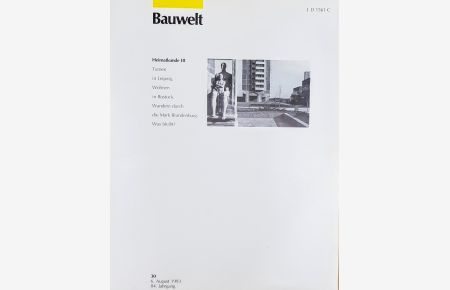 Bauwelt 30/1993. Heimatkunde III.