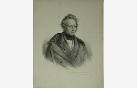 Portrait. Brustfigur nach viertelrechts. Lithographie von Franz Seraph Hanfstaengl. Unterrand mit faks. Widmung und Signatur.