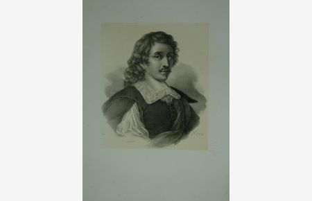 Portrait. Bildnis in Brustfigur. Getönte Lithographie von Heinrich Joseph Hesse.