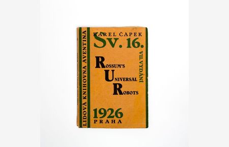 Sammlung in 9 Bänden mit Einbänden gestaltet von Josef Capek. Collection of 9 covers designed by Josef Capek.