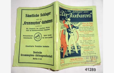 Alle Schlager aus: Der Juxbaron (Deutschlands Liederbuch Band 1)