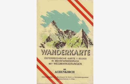 Österreichische Karte - Blatt 88 Achenkirch - Wanderkarte.   - Maßstab 1. 50.000 - Mit Wegmarkierungen