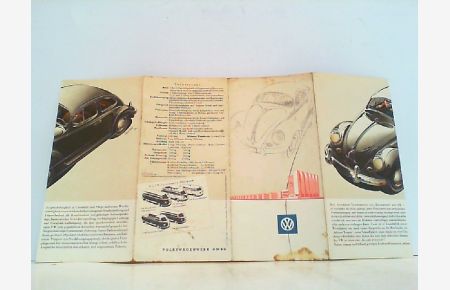 Volkswagen Werbe-Prospekt für den VW-Käfer mit allen technischen Daten von Januar 1953!