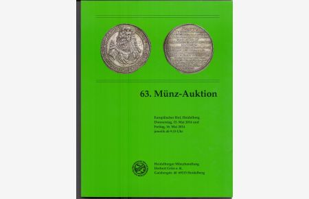 63. Münz-Auktion. 15. und 16. Mai 2014.