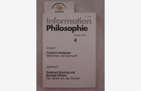 Information Philosophie. 4 Oktober 1997.