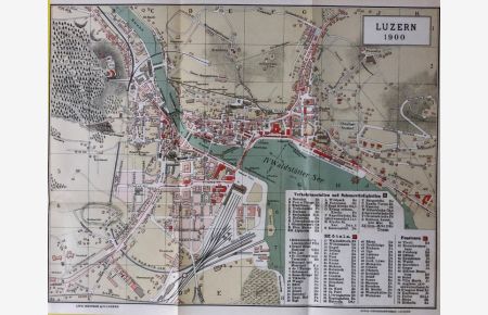 [Stadtplan von] Luzern 1900.   - Ohne Maßstabangabe.