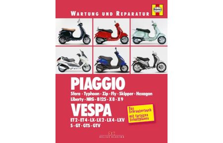 Piaggio / Vespa  - Sfera, Typhoon, Zip, Fly, Skipper, Hexagon, Liberty, NRG, B125, X8, X9 / ET2, ET4, LX, GT