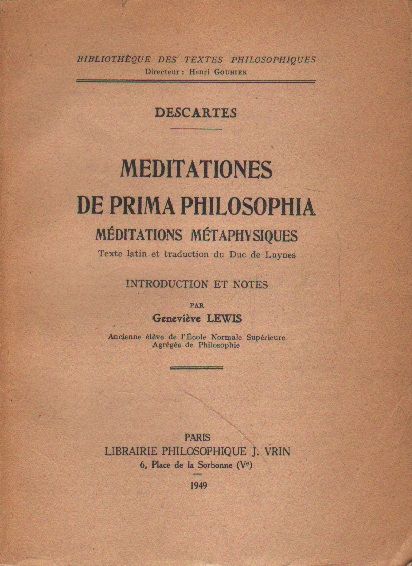 Meditationes de prima philosophia. - Descartes