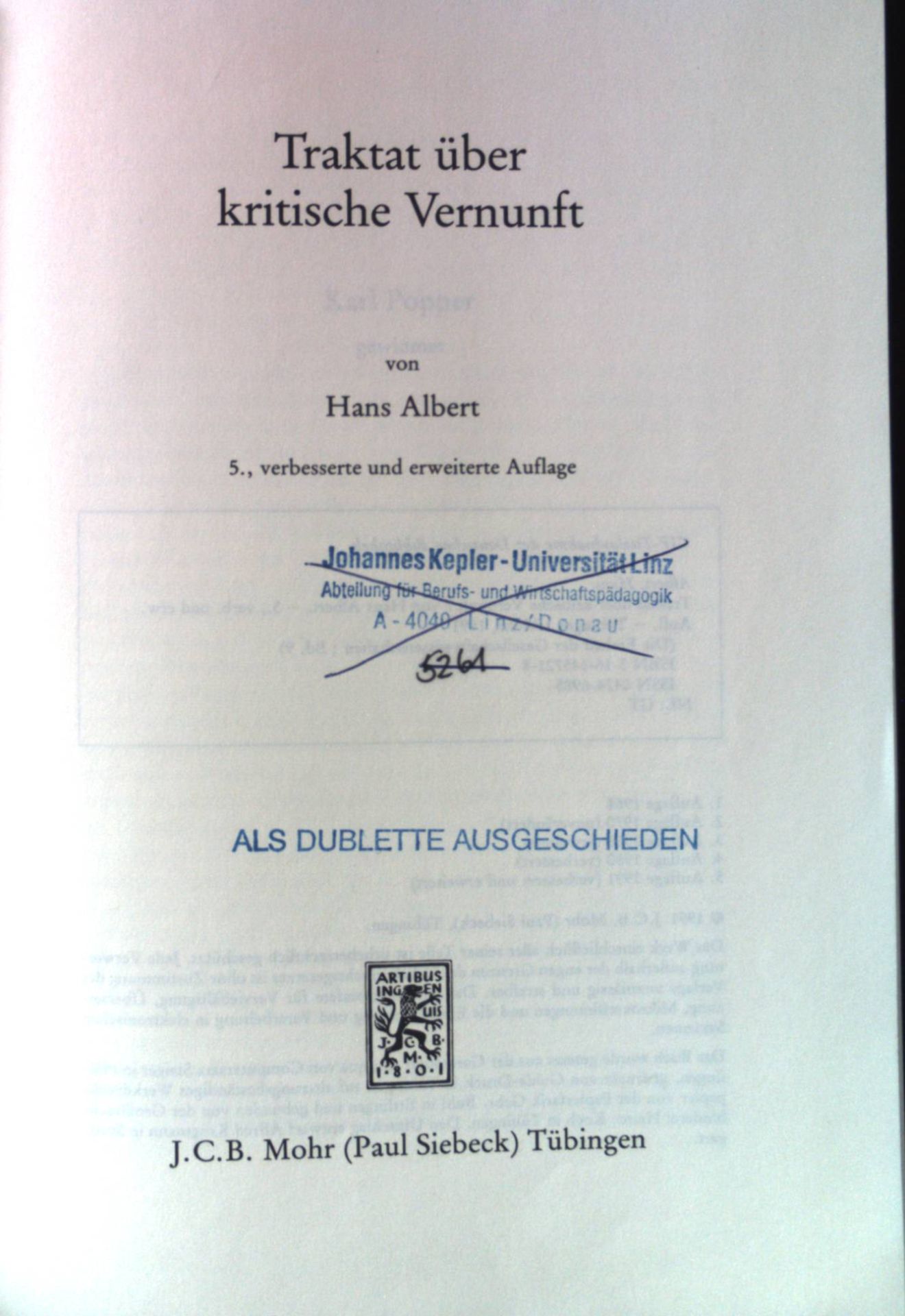 Traktat über kritische Vernunft. Die Einheit der Gesellschaftswissenschaften ; Bd. 9 - Albert, Hans