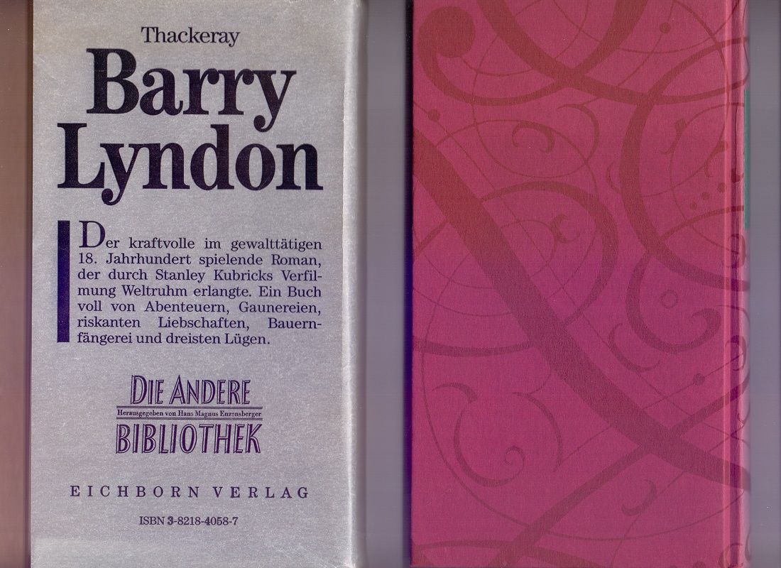 Barry Lyndon. Die Andere Bibliothek ; Bd. 58 - Thackeray, William Makepeace