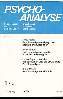 Psychoanalyse. 3. Jahrgang, Heft 1/1982. - Englert, Ewald H. (Hrsg.)