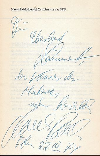 Zur Literatur der DDR. Serie Piper 94. - Reich-Ranicki, Marcel