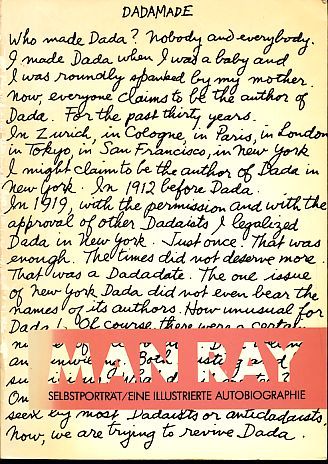 Man Ray - Selbstporträt. Eine illustrierte Autobiographie. Aus d. Amerikan. übertr. von Reinhard Kaiser. - Ray, Man