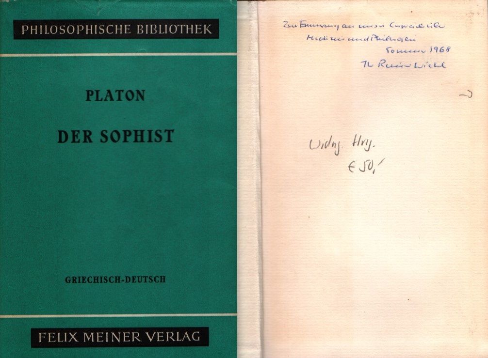 Der Sophist. Griechisch-Deutsch. - Apelt, Otto (Übers.), Reiner Wiehl und  Platon