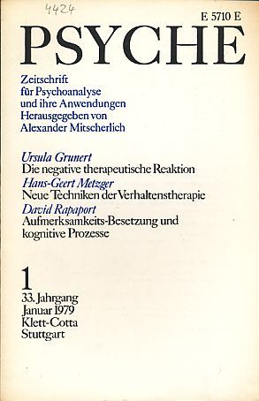Psyche. Zeitschrift für Psychoanalyse und Ihre Anwendungen. 33. Jahrgang 1979