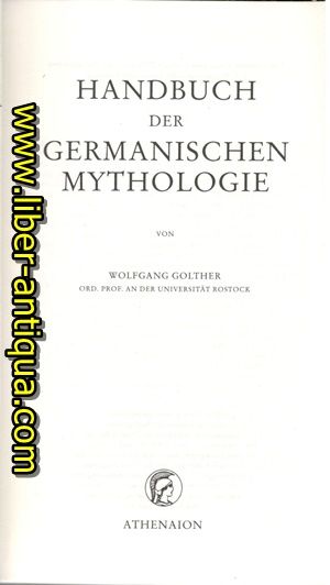 Handbuch der Germanischen Mythologie - Golther, Wolfgang