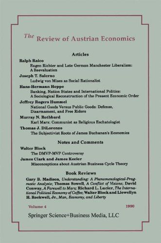The Review of Austrian Economics: Volume 4 - BUCH - Rothbard, Murray N.