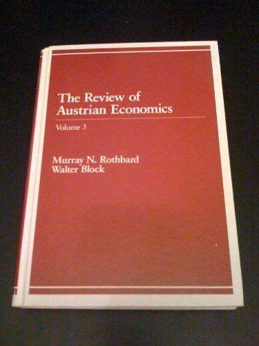 The Review of Austrian Economics - BUCH - Block, Walter and Murray N. Rothbard