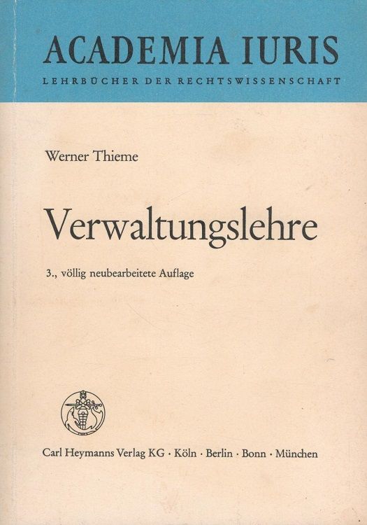 Verwaltungslehre Academia iuris - Thieme, Werner