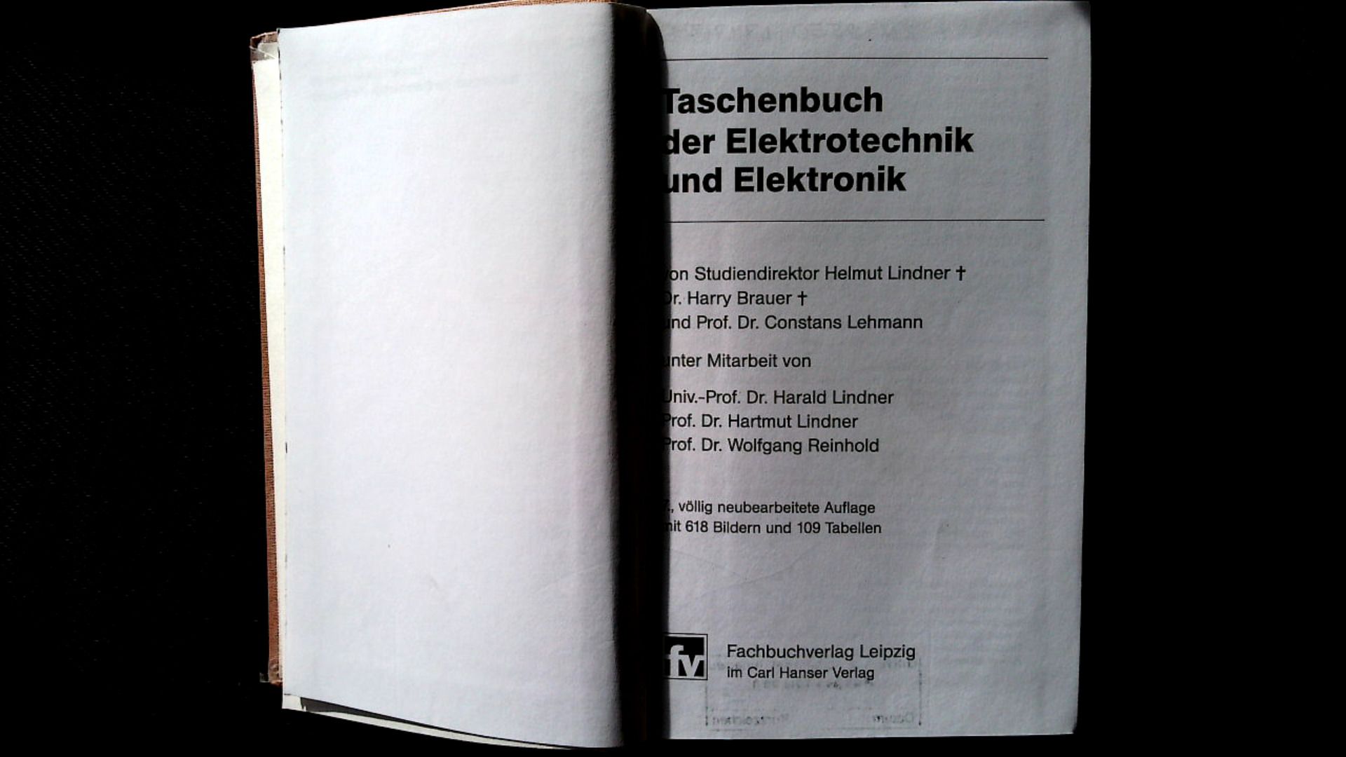 Taschenbuch der Elektrotechnik und Elektronik - Lindner, Helmut, Harry Brauer  und Constans Lehmann