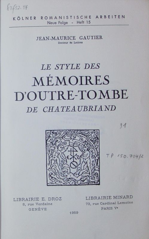 Memoires d'outre-tombe. - Chateaubriand, François-René de